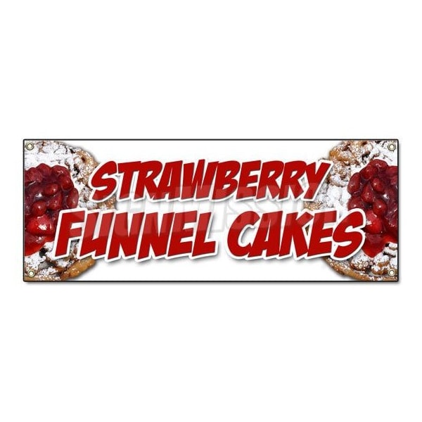 STRAWBERRY FUNNEL CAKES BANNER SIGN bakery cake cookies pastry bread baker